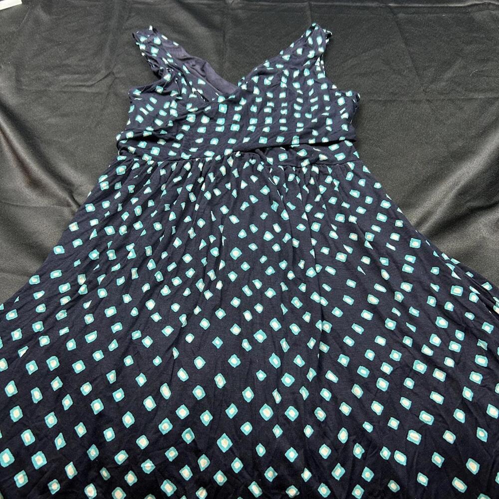 The Loft WOMENS Navy‎ & Green Floral Tank Dress Crisscross Front S Petite NWT